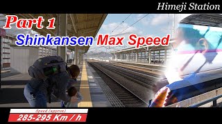 Shinkansen passing at various speeds &amp; Reactions / Japan Trip (Part 1)