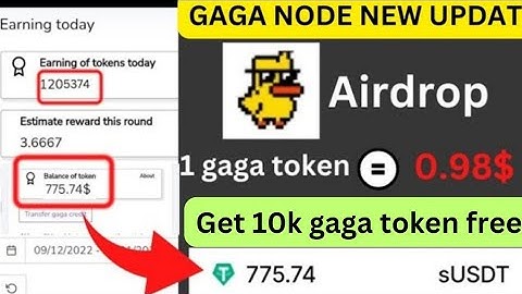 Gaga node Mining Airdrop | Get 10k gaga node coins free | New Mining gaga node app