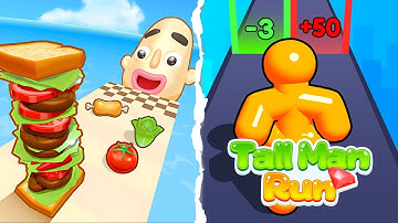 Sandwich Runner Vs Tall Man Run - Satisfying ASMR Gameplay ALL Levels NEW UPDATE Gameplay Part 2