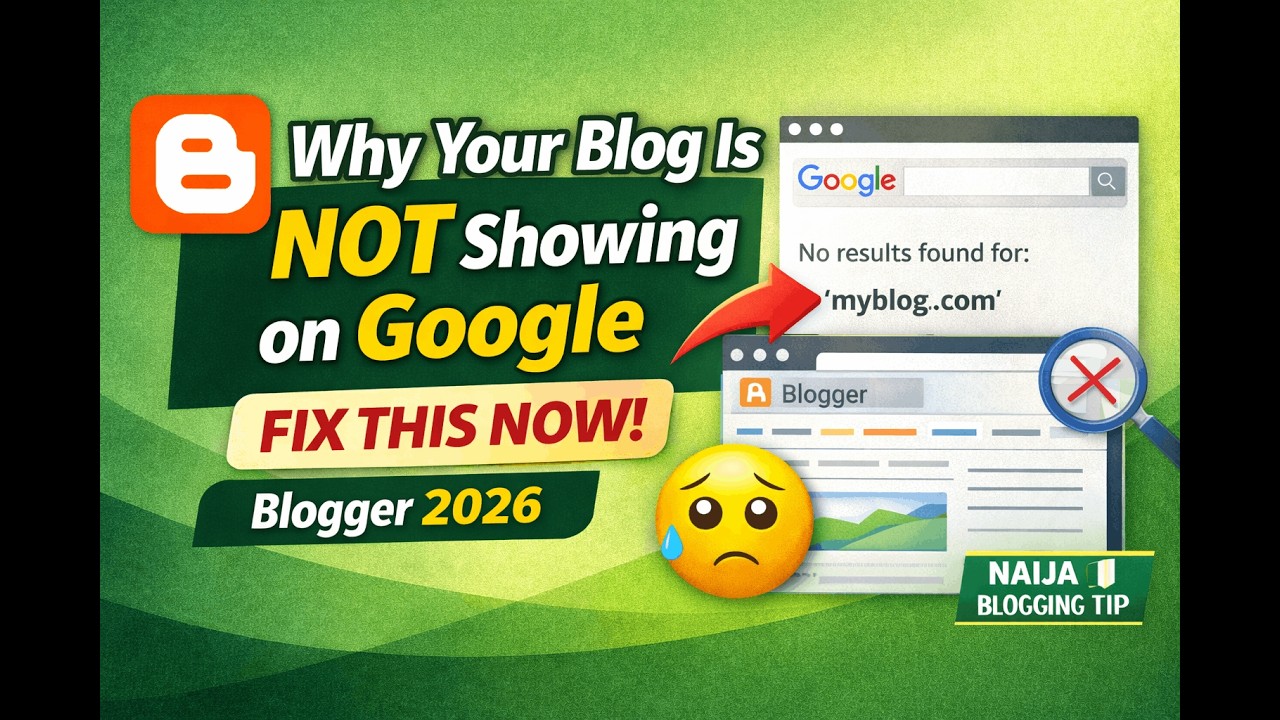 Why Your Blog Is Not Showing on Google Fix This Now! Blogger 2026 - YouTube