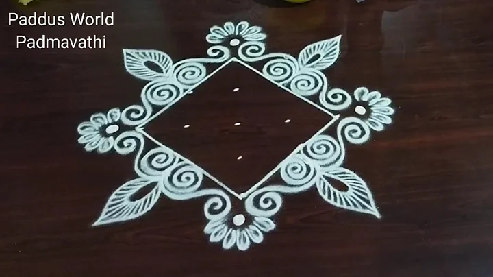 Easy Rangoli Designs 🍀 5x1 Dots Creative Rangoli 🍀 Simple Daily Kolam 🍀Paddus World