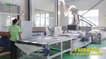 automatic loading and unloading ATC cnc router with drilling bank