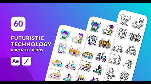Futuristic Technology Animated Icons | After Effects | After Effects template - Envato elements