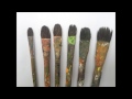 Review of my acrylic brushes & How to paint  simple leaves PART 1