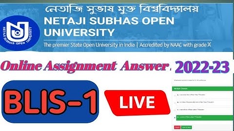 nsou blis Assignment Answer 2022- 23 ||blis assignment answer