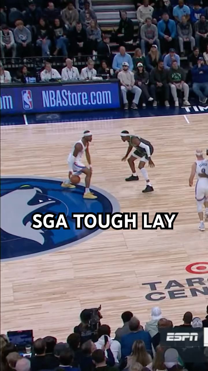 SGA keeps the dribble alive and gets to the rim for the tough finish