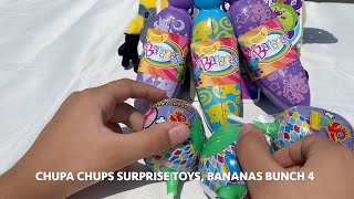 Opening Chupa Chups  toy surprise, Bananas Bunch 4 collectible toys