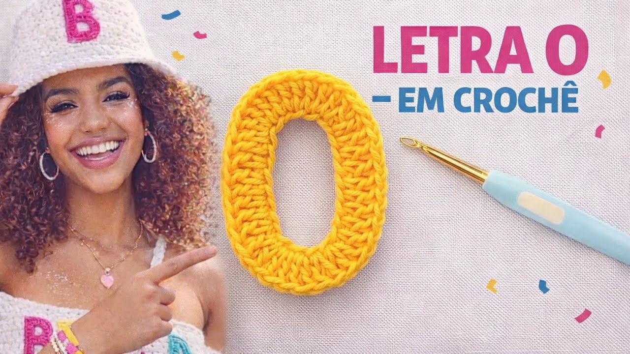 Letra O em crochê para Aplique. 