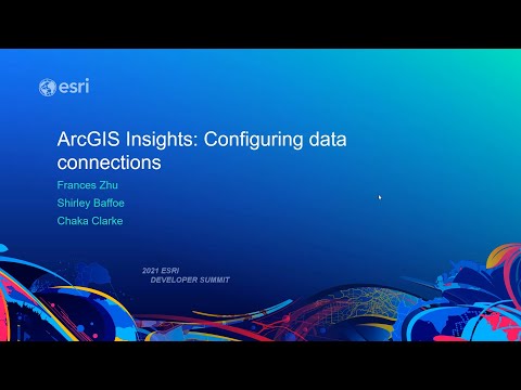 ArcGIS Insights: Configuring Data Connections