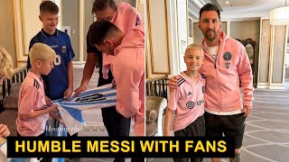 Humble Messi Greets and signs Jersey For Young Fans in Montreal Before Inter Miami Match