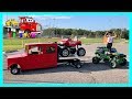 Grave Digger Ride On Vehicle Towing The Broke Down Mini Rollback With Tow Dolly