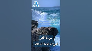 الملك القدوس السلام المؤمن | سورة الحشر | #عبدالباسط_عبدالصمد  #سورة_الحشر #قرآن #اكسبلور #reels