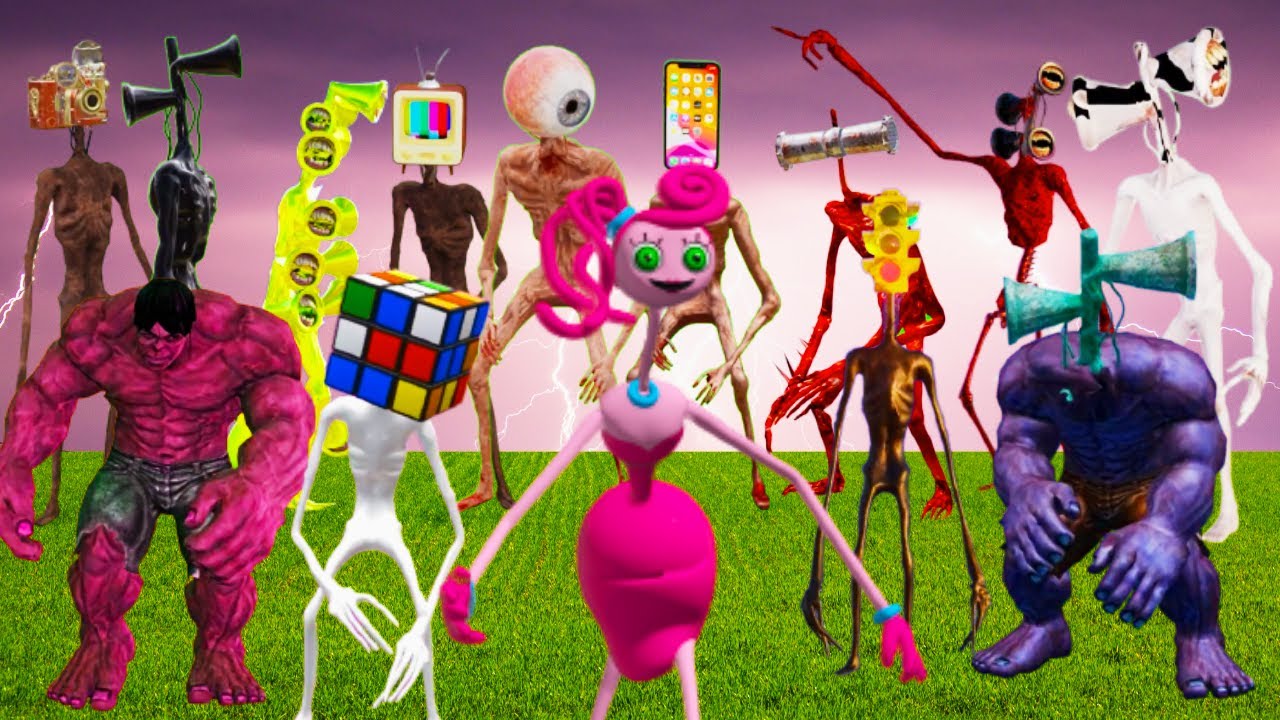 TV Head,Dark Head,Siren Head SCP096,Meat Grinder Head,Cube Head,King