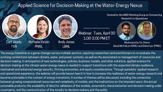 MSD CoP Webinar: Applied Science for Decision-Making at the Water-Energy Nexus  Submitted