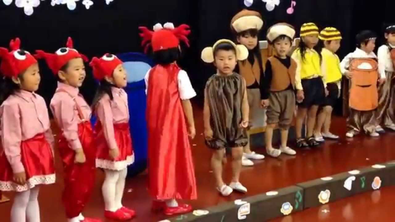 劇 猿かに合戦 ５歳児 長いセリフと 大道具のクオリティがすごい こどもっと 子育て 保育のための手遊び 体操共有サイト