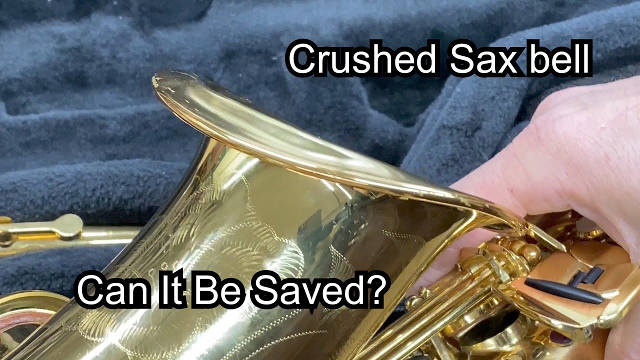 Crushed Saxophone- Can It Be Saved?- band instrument repair- Wes Lee Music-  Ferree's Tools - YouTube