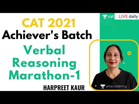 Verbal Reasoning Marathon-1 | VA | CAT 2021 I By Harpreet Kaur