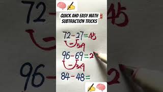 quick and easy math subtraction tips ✍️🧠 # math #mathematics #shortsfeed #shorts #school