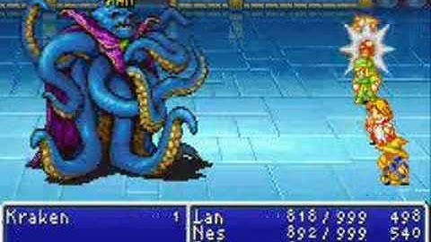 final fantasy I (DOS) boss #15: kraken (second battle)