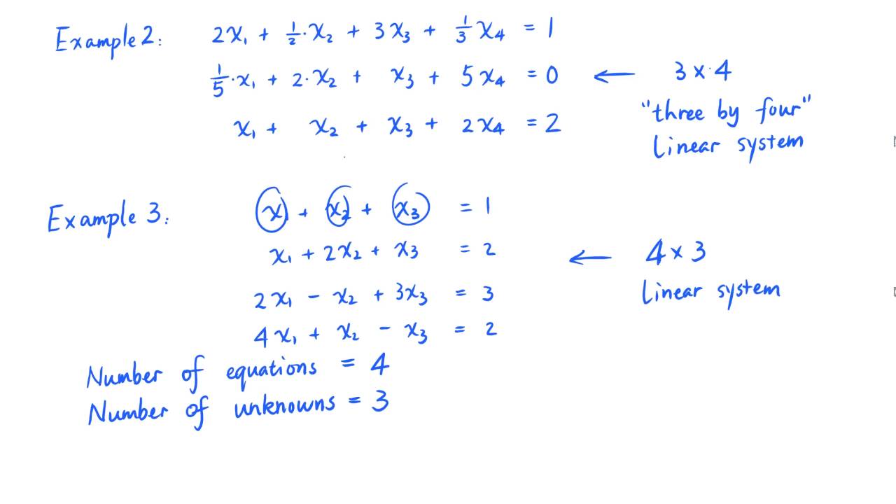Examples Of System Linear Equations - Tessshebaylo