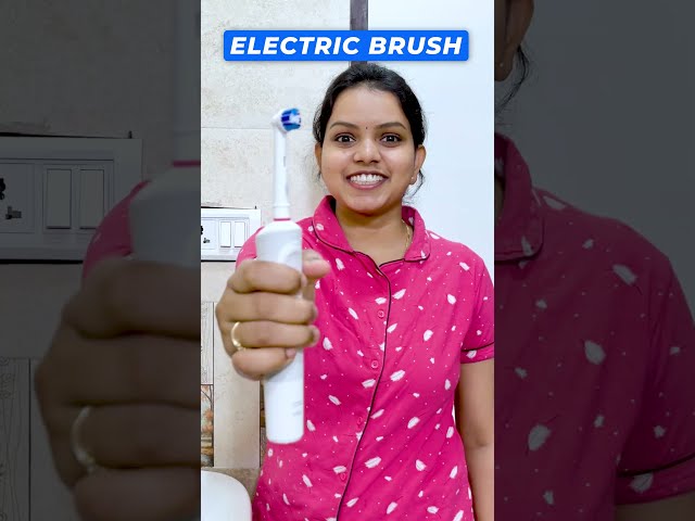 Normal Toothbrush vs Electric Toothbrush #telugu #viral #india #trending #toothbrush #shorts class=