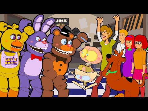 Mongo e Drongo e Scooby Doo versus FNAF - Five Nights at Freddy's contra a turma de Scooby Doo.