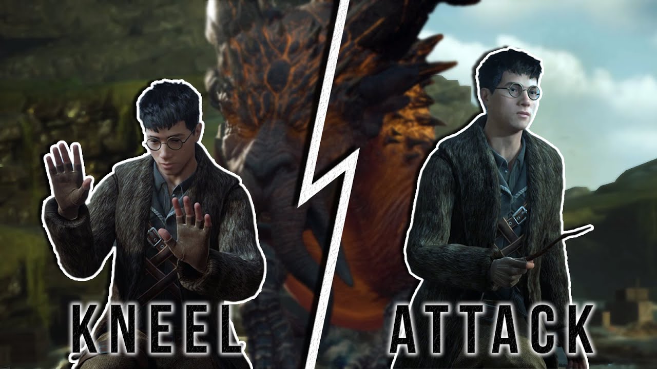 Graphorn Attack Hogwarts Legacy - KNEEL OR ATTACK GRAPHORN w/ boss fight scene - YouTube