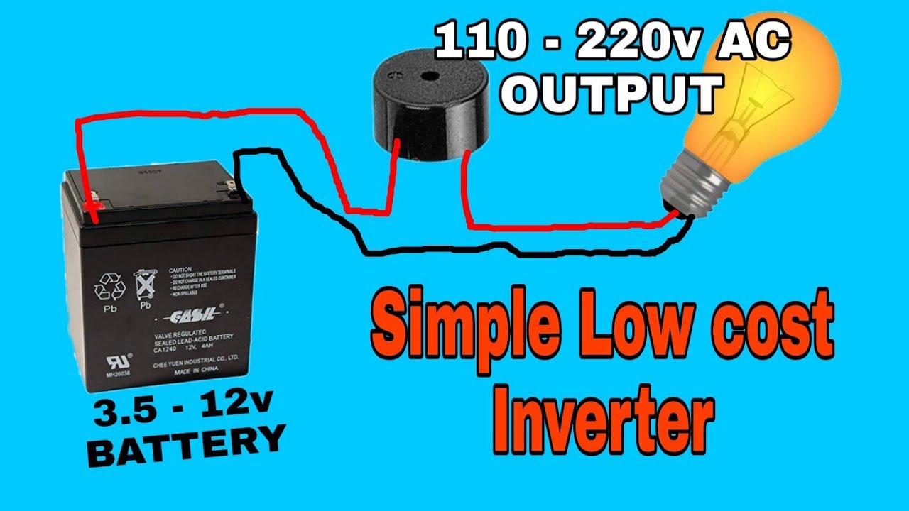 Inverter 3.5v - 12v convert into 220v ac , simple inverter using buzzer