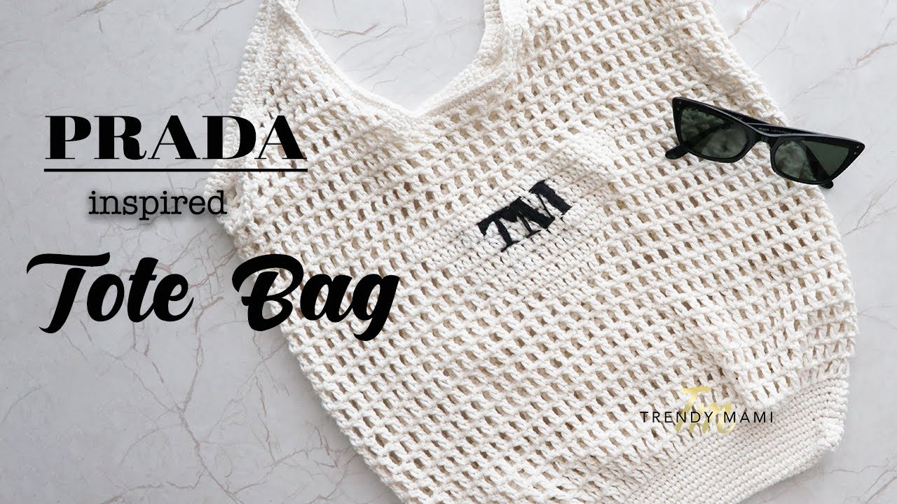 DIY Prada Raffia Tote Bag  Easy Follow Through Crochet Tote Bag