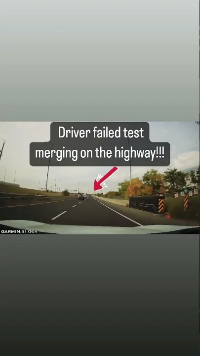 Driving test FAILED| Merging on the highway !#shorts