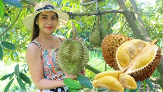 Fresh Durian fruit in my Countryside and cook recipe - Polin lifestyle