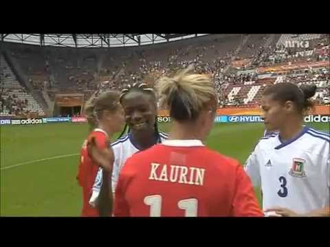 From Norways opening game in the World Championships in Soccer Germany,against Ekvatorial-Guinea. Ekvatorial-Guinea has 1 of the most funniest supporters ever seen. It was a tough fighting game,Norway not at all on theyr best,and luckily Ekvatorial-Guinea didnt scare anyone with theyr shootings. One girl stood out of the dark and shined both forward and backward. Emilie couldve been a goalscorer allready after just 2 minutes played,but her superb finish tipped the post and went out again,from allmost a dead angle. Emilie saved Norway by blocking a 0-1 possible E.-Guinea goal later on,and also in the second half she had some energetic runs back to tackle attackers from making a serious threat. So when the goal finally came,it was soo going to be her getting it,and you could see by the exhausting,allmost crying celebration just how much they all embraced the goal. This was mostly what the first OneMedia video was about too,but even with a premium account created,it couldnt even be as good as microsofts lame live movie maker. So here is original video,mostly with original sound. Had to place in a few hysterical commentators just for the fun of it.