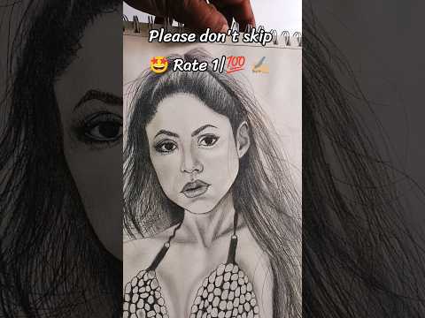 Shakira Pencil Sketch Reveal ✏️🔥 #shorts #art