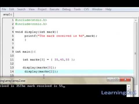 27   Passing Array to a Function in C Programming Language Video Tutorials