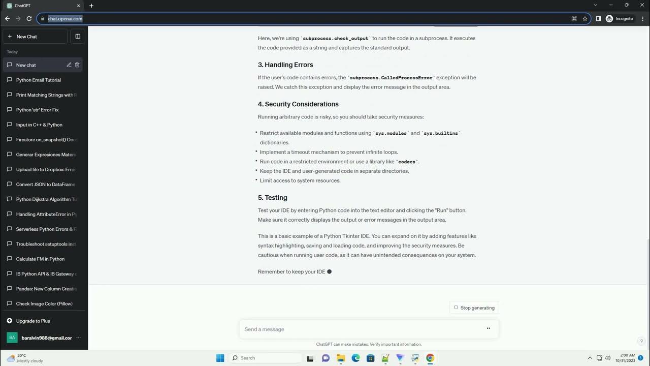 I m making a python tkinter IDE and it keeps crashing when I have the ...