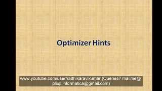 SQL: Optimizer Hints Part-1