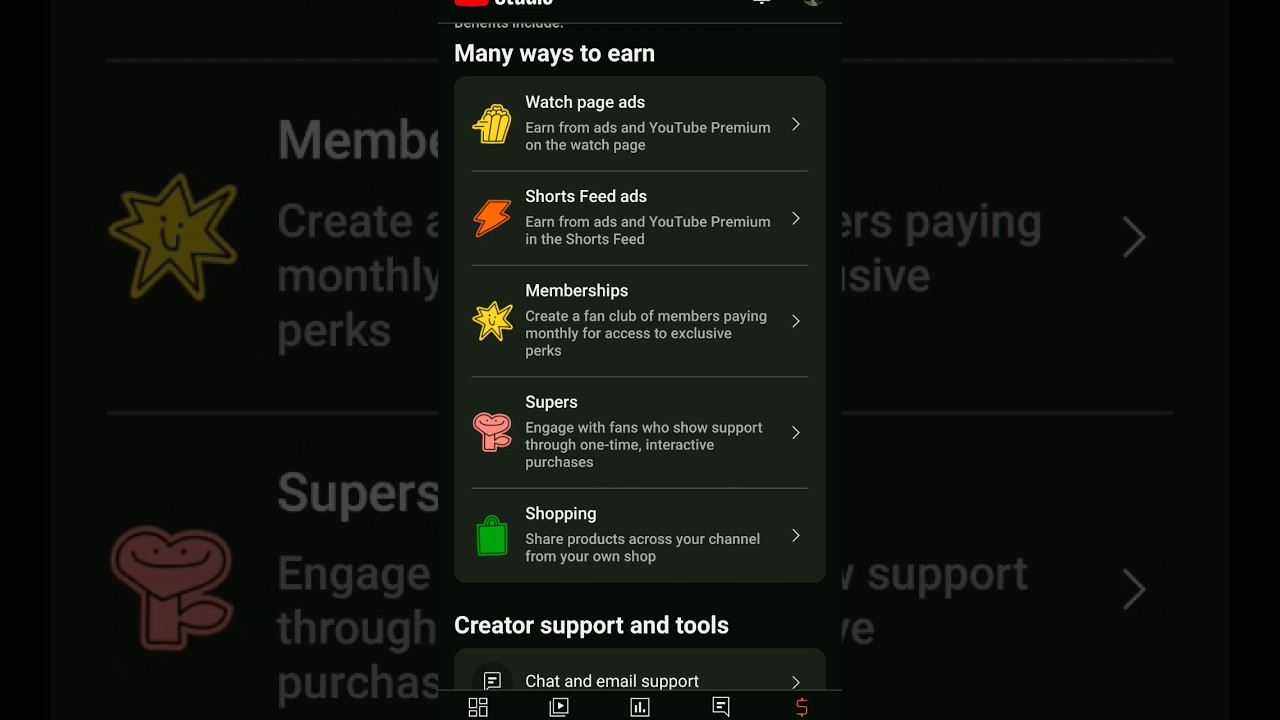 YouTube Income Types