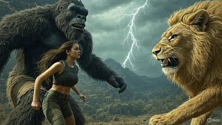action movie full movies King Kong Protects the Lost Explorer from the Giant Lion –8K