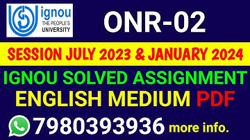 ONR 2 Solved Assignment 2023-24 English, ONR 2 Solved Assignment 23-24, ONR-02 Assignment