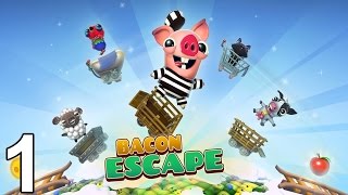 BACON ESCAPE Walkthrough Gameplay Part 1 - Levels 1 2 3 4 5 (iOS Android) screenshot 1