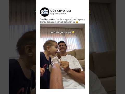 Dondurma paketi sesi duyunca anında babasının yanına ışınlanan kız 😅