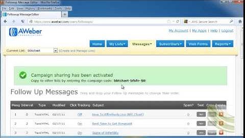 52 Aweber Tutorial - 14 Aweber Campaign Sharing