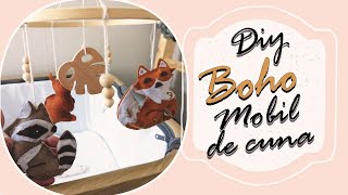 DIY 🦊MOBIL para cuna de BEBE con muñecos de FIELTRO y MADERA | Shantiirene