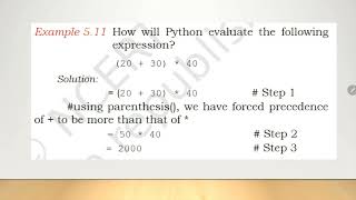 CBSE class XI Comp. Science chapter 5 Introduction to Python - Expressions, Input & output statement