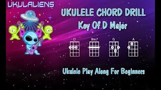 Ukulele Chord Drill Practice - D Major - Ukulele Play Along