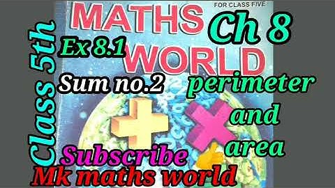 Class 5th Maths Ch 8 Perimeter and area Ex 8.1(sum no 2) very easily explained(PSEB /NCERT BOARD)