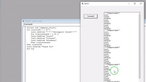 Vb 6.0 #20 Sample of Nested For, Next Loop