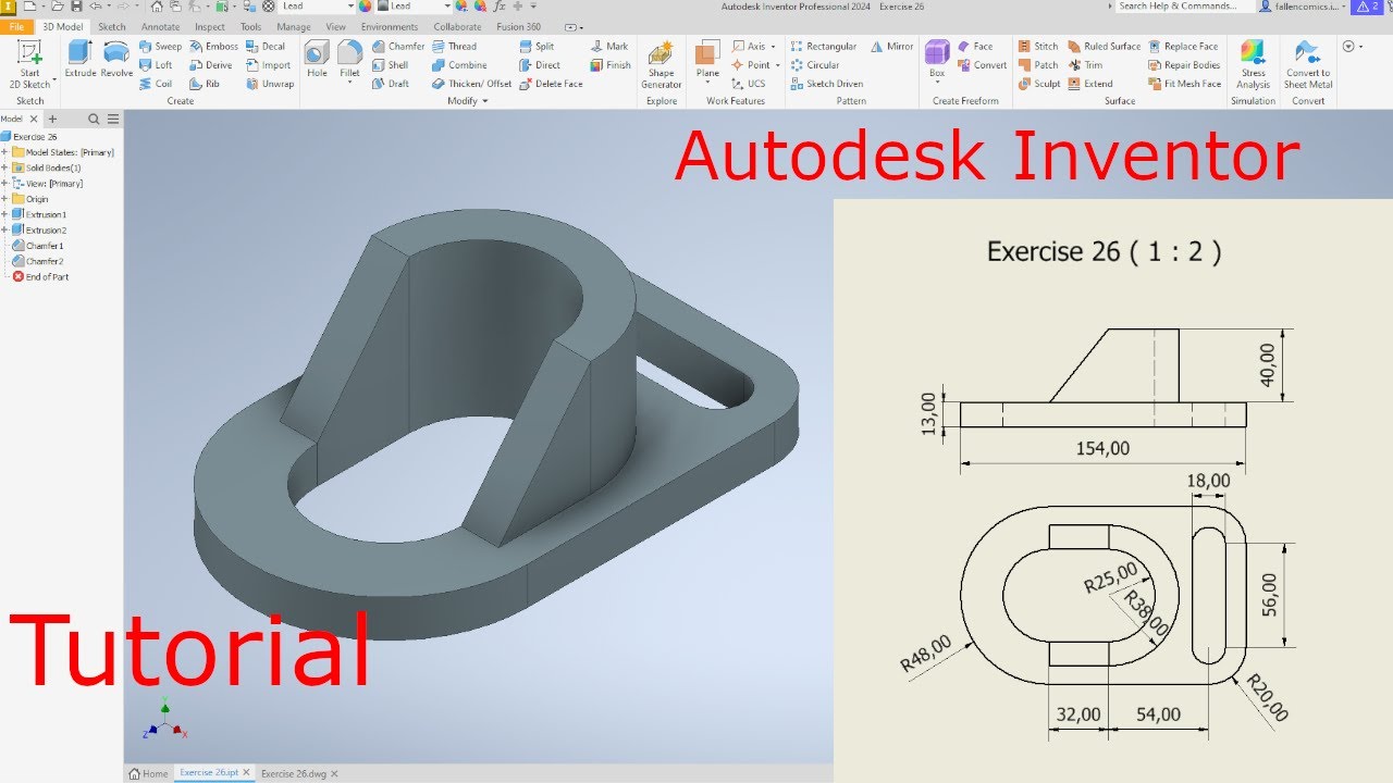Autodesk Inventor Tutorial 26 - YouTube