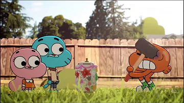 The Amazing World Of Gumball - Darwin Tries Breaking A Vase With A Hammer