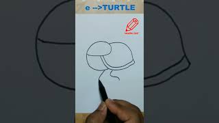 How to Draw a Turtle from the Letter e #shorts